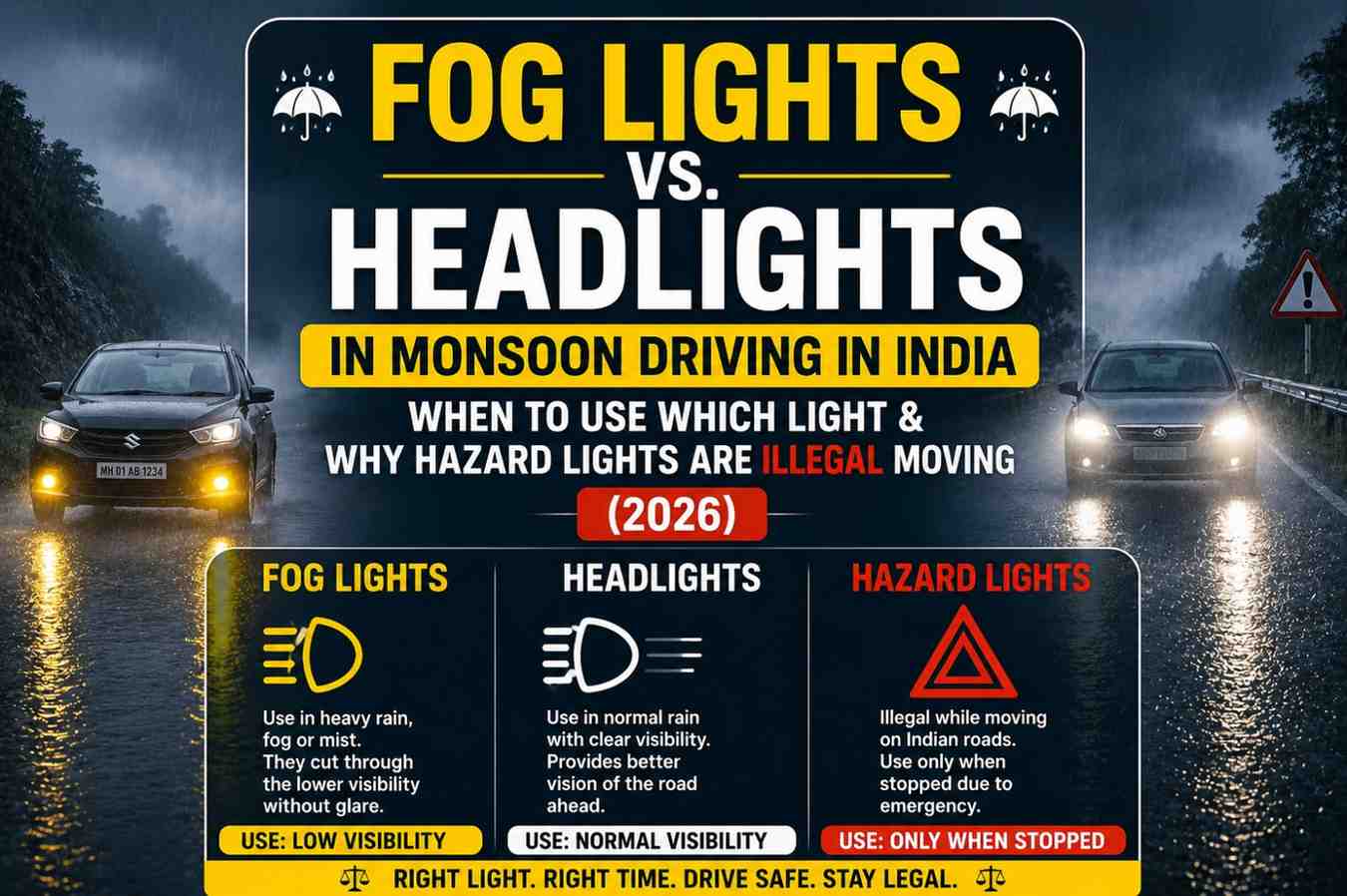 Fog Lights vs. Headlights in Monsoon Driving