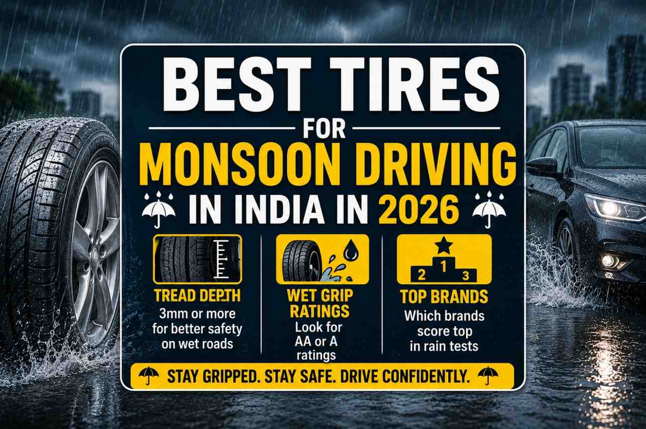 Best Tires for Monsoon Driving in India in 2026—Tread Depth, Wet Grip Ratings & Which Brands Score Top in Rain Tests