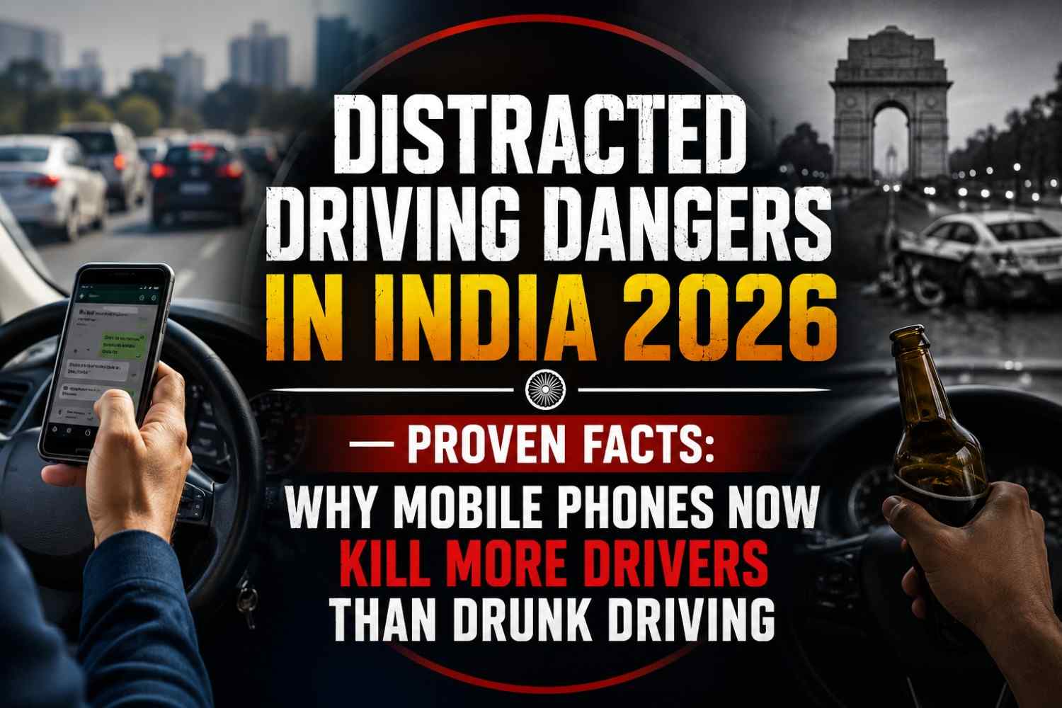Distracted Driving Dangers in India 2026 — Proven Facts: Why Mobile Phones Now Kill More Drivers Than Drunk Driving