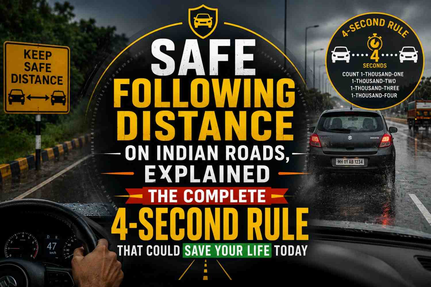 Safe Following Distance on Indian Roads, Explained — The Complete 4-Second Rule That Could Save Your Life Today